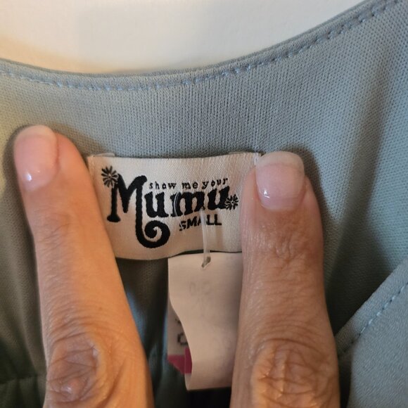 Show Me Your MuMu Small Gray Blue Caitlin Chiffon Party Bridal Ruffle Dress Smal - Picture 5 of 16